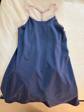 Outdoor Voices Navy Blue Mini Dress with Light Pink Trim